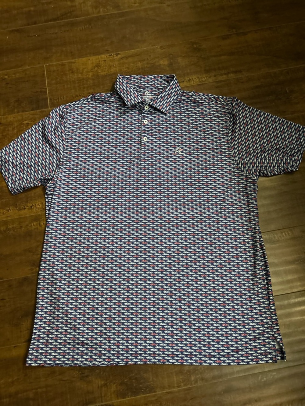 Rhoback Men's Mustang Car ALL Over Polo size XL EUC